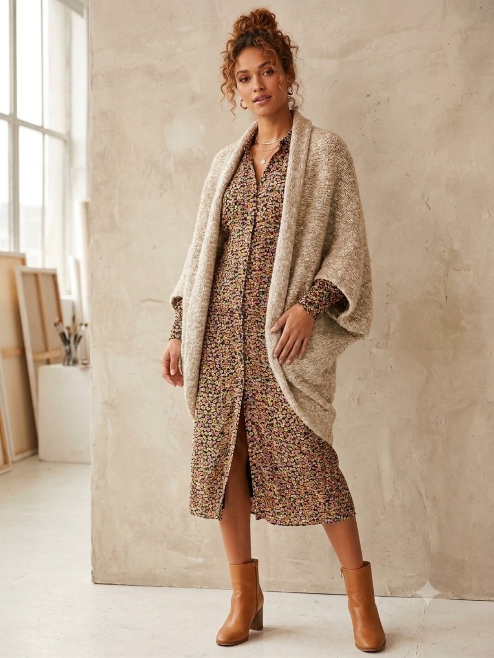 Cut25 by Yigal Azrouel Open-Front Oversized Cardigan - Light Beige